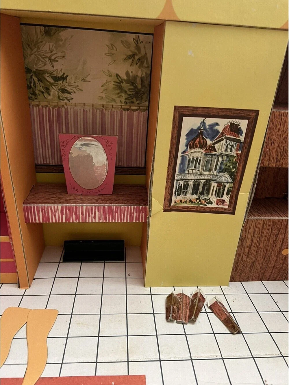 VTG 1962 Barbie Dream House With Original Furniture and Accessories